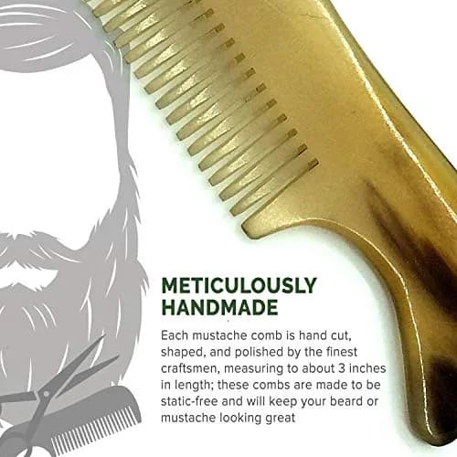 Lucky Franc's Handmade Ox Horn Fine Tooth Comb for Men | Static-Free Pocket Size Gift thumbnail 3