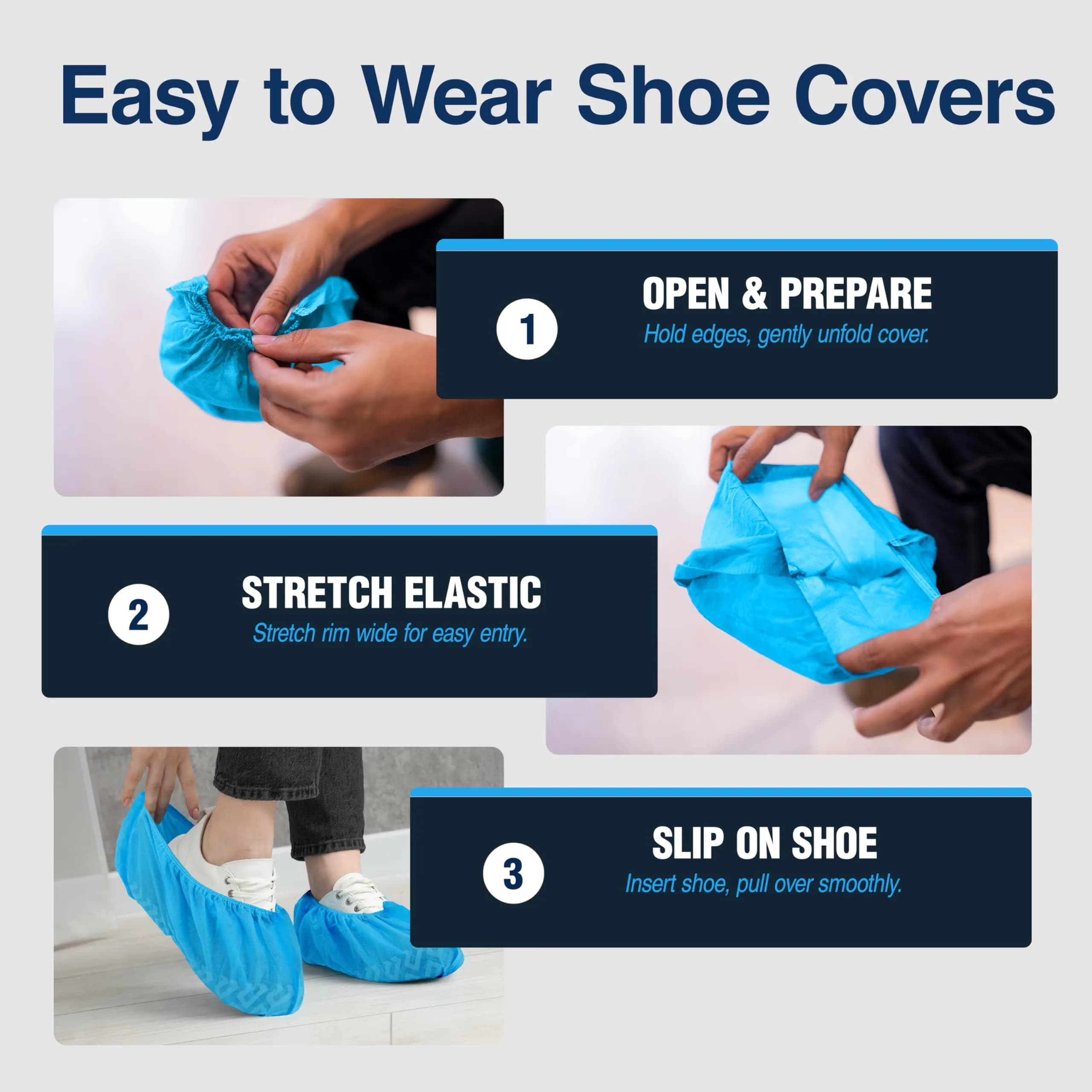 Blue Shoe Guys Disposable Shoe & Boot Covers 100 Pack | Water Resistant, Non-Slip, Recyclable for Indoor & Outdoor Use - view 9