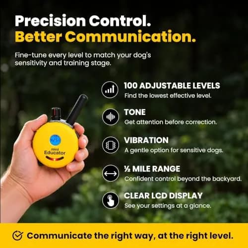 Educator ET-300 Mini E Collar for Dog Training with Remote 1/2 Mile Waterproof 100 Levels Night Light thumbnail 8