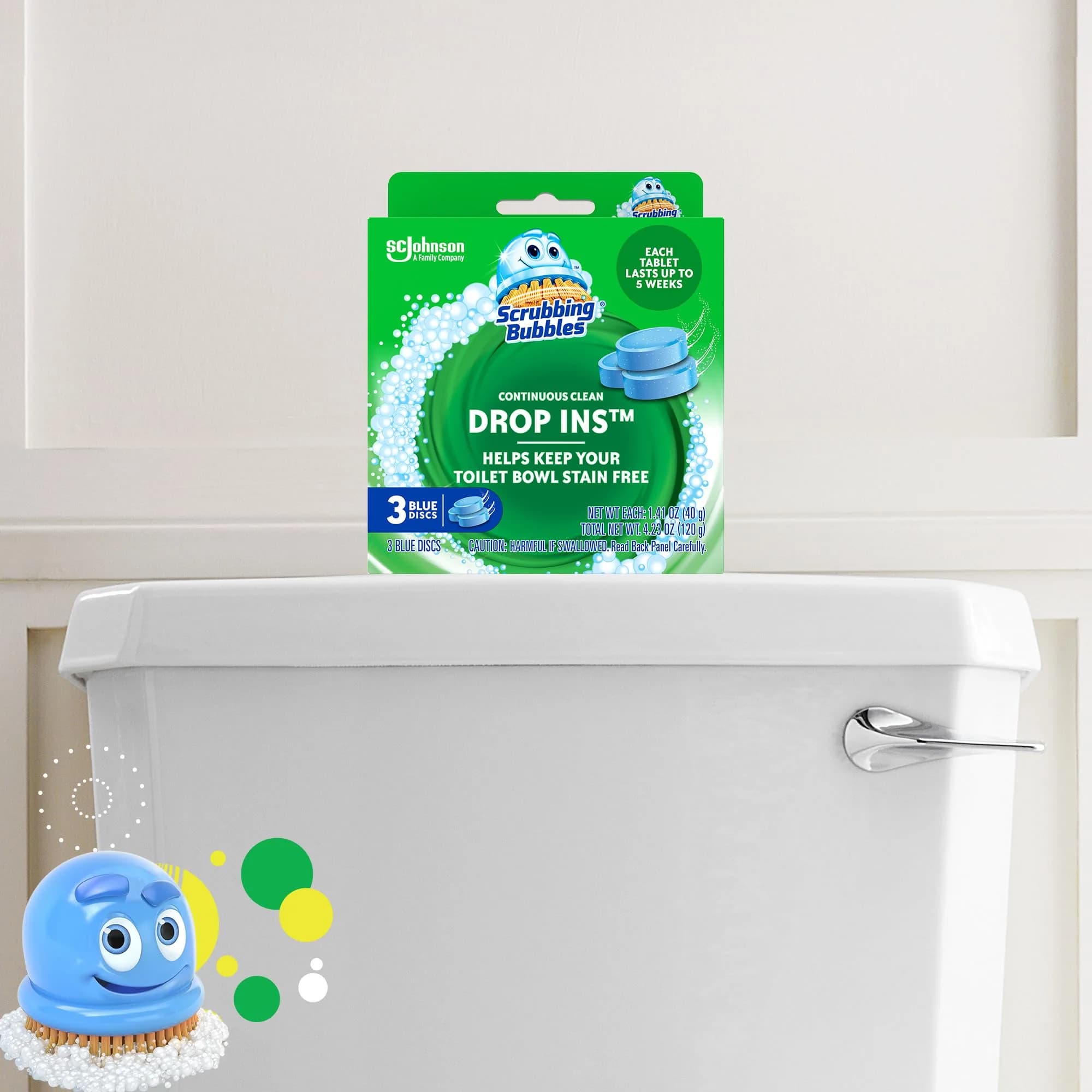 Scrubbing Bubbles Continuous Clean Toilet Drop-Ins 3 Tablets | Septic-Safe Tank Tablets for Stain & Smell Protection - view 7