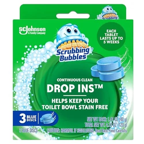 Scrubbing Bubbles Continuous Clean Toilet Drop-Ins 3 Tablets | Septic-Safe Tank Tablets for Stain & Smell Protection thumbnail 1