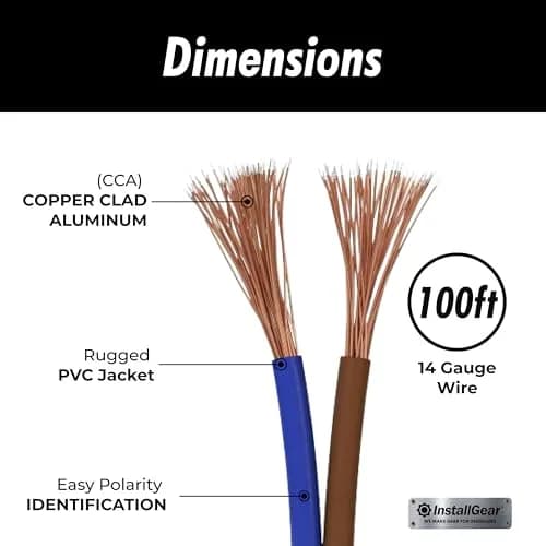 InstallGear 14 Gauge Speaker Wire 100 ft (30.48 m) Blue | High-Quality Audio Cable for Car & Home thumbnail 3