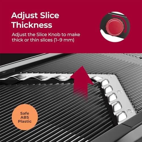 Mueller Austria V-Pro 5-Blade Mandoline Slicer with Stand, Adjustable Vegetable Chopper 42.4cm (16.7in) | Cuts Evenly Every Time thumbnail 4