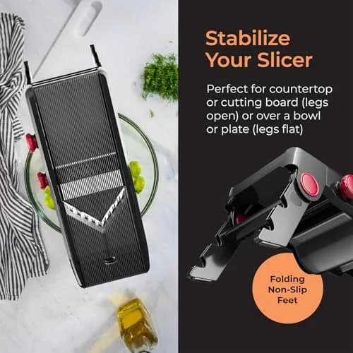 Mueller Austria V-Pro 5-Blade Mandoline Slicer with Stand, Adjustable Vegetable Chopper 42.4cm (16.7in) | Cuts Evenly Every Time thumbnail 7