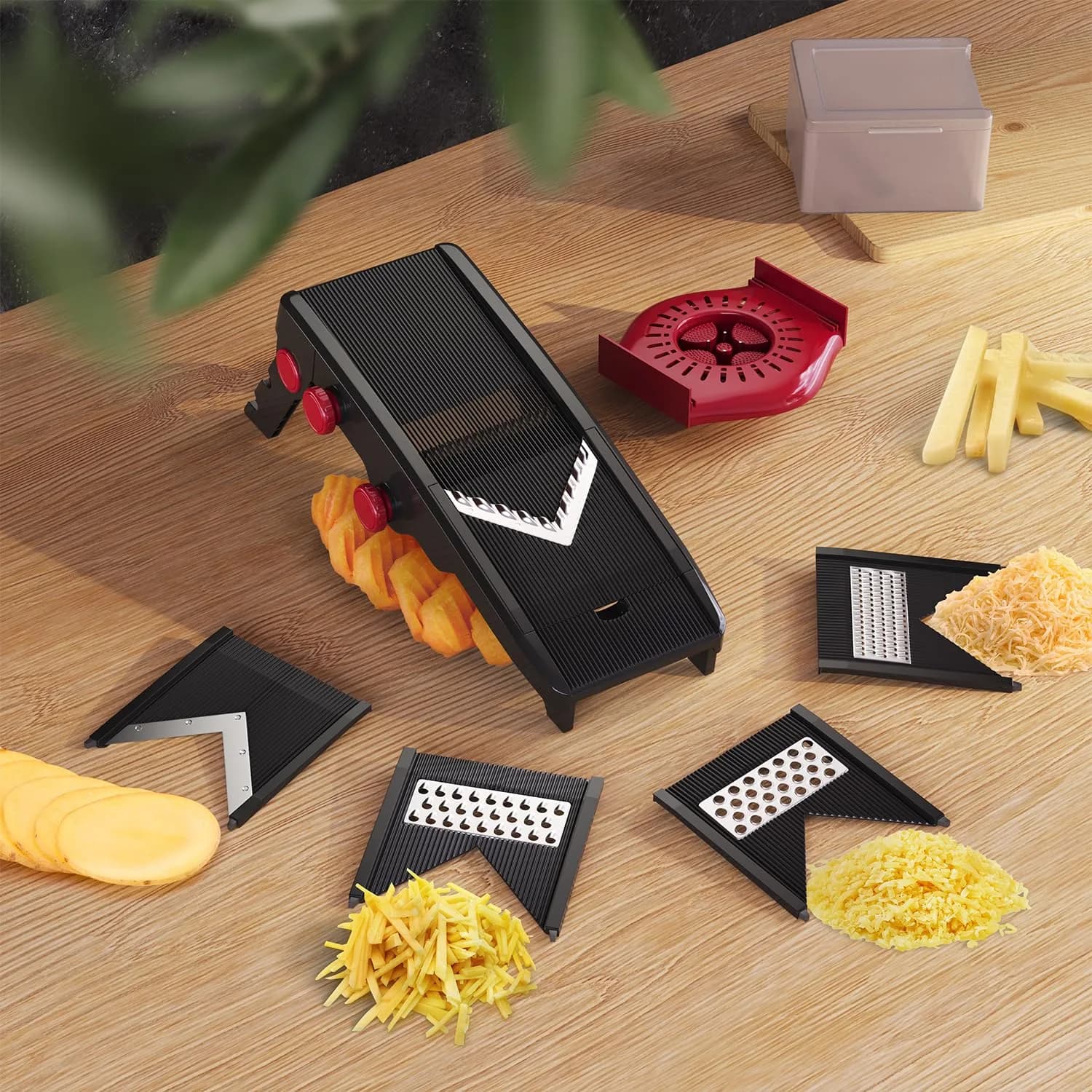 Mueller Austria V-Pro 5-Blade Mandoline Slicer with Stand, Adjustable Vegetable Chopper 42.4cm (16.7in) | Cuts Evenly Every Time - view 9