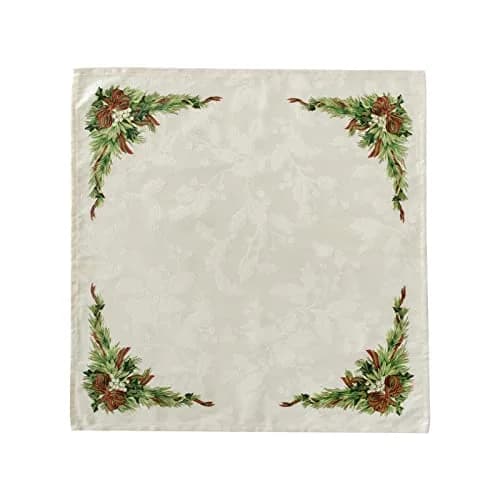 Benson Mills Christmas Ribbons Set of 4 Napkins (19" x 19") | Elegant Holiday Table Decor with Jacquard Fabric thumbnail 2