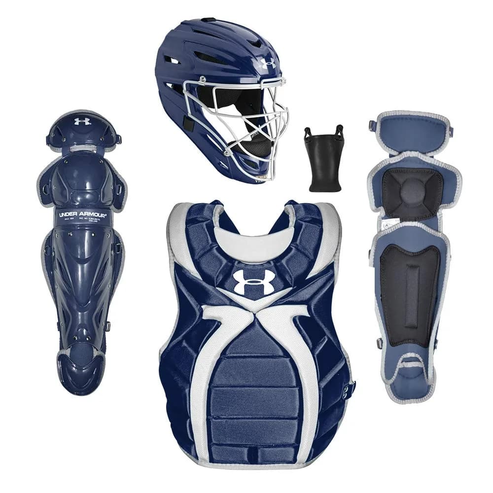 Under Armour Womens Catching Set, NAVY BLUE, AGES 9-12 | Full Impact Protection Gear for Youth — NAVY BLUE