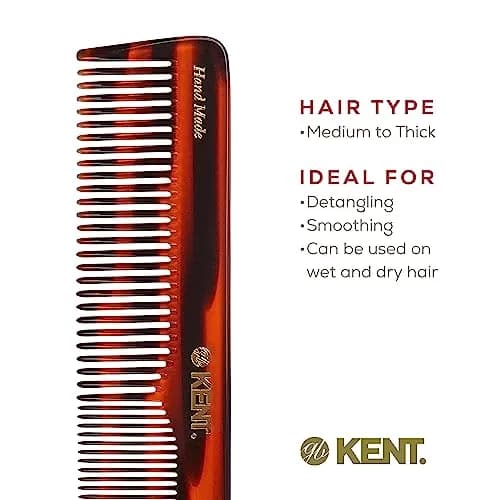Kent 16T Tortoise Double Tooth Comb (7.2 Inch / 18.3 cm) | Detangles Thick Hair, Styles Fine Hair thumbnail 6