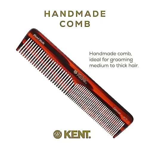 Kent 16T Tortoise Double Tooth Comb 7.2 Inch (18.3 cm) | Handmade Cellulose Acetate Detangler for All Hair Types thumbnail 3