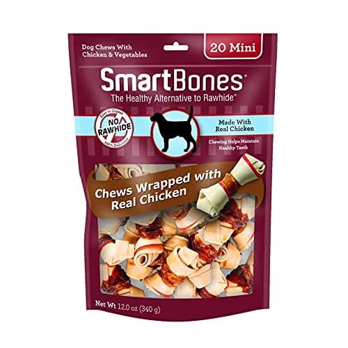 SmartBones Mini Chicken-Wrapped Bones Rawhide-Free Dog Treats, 20 Count | Enriched with Vitamins & Minerals, Easy Digestible, Fun-Shaped Chews for Dogs thumbnail 1