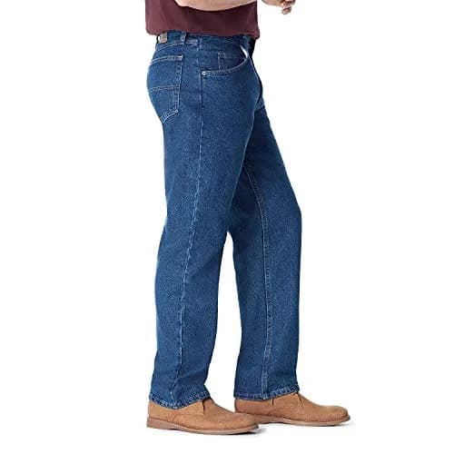 Wrangler Authentics Classic 5-pocket Relaxed Fit Cotton Jean, Dark Stonewash, 46W x 32L | All-Day Comfort thumbnail 2