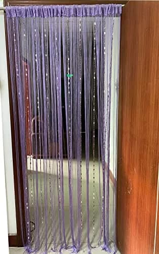 ZiDeTang Beaded Door Curtain Fringe Tassel Living Room Divider 39.3" x 78.5" | Art Deco Semi-sheer thumbnail 5