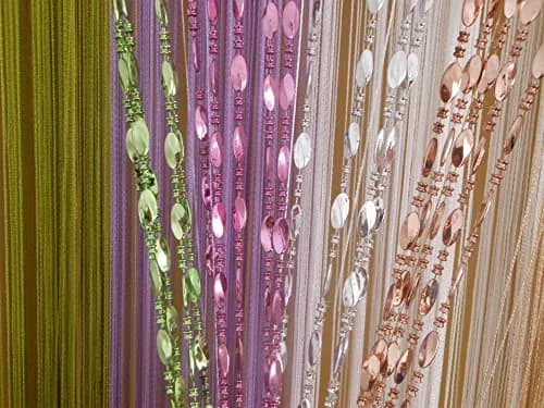 ZiDeTang Beaded Door Curtain Fringe Tassel Living Room Divider 39.3" x 78.5" | Art Deco Semi-sheer thumbnail 7
