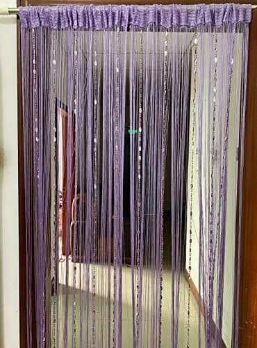 ZiDeTang Beaded Door Curtain Fringe Tassel Living Room Divider 39.3" x 78.5" | Art Deco Semi-sheer thumbnail 2