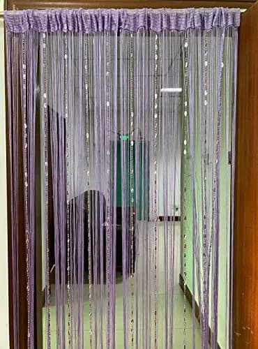 ZiDeTang Beaded Door Curtain Fringe Tassel Living Room Divider 39.3" x 78.5" | Art Deco Semi-sheer thumbnail 3