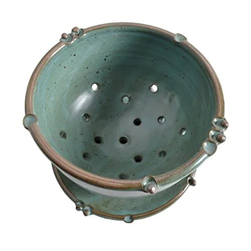 Anthony Stoneware 2-piece Berry Bowl Set, Teal | Handmade Ceramic Serving & Rinsing Bowls thumbnail 2
