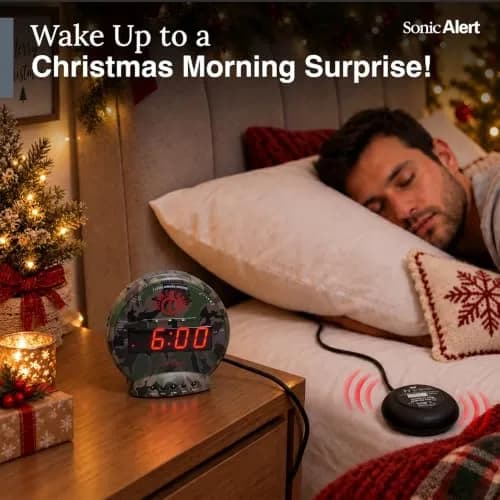 Sonic Alert Sonic Bomb Dual Alarm Clock with Bed Shaker Camouflage | Heavy Sleepers Wake with a Shake thumbnail 3