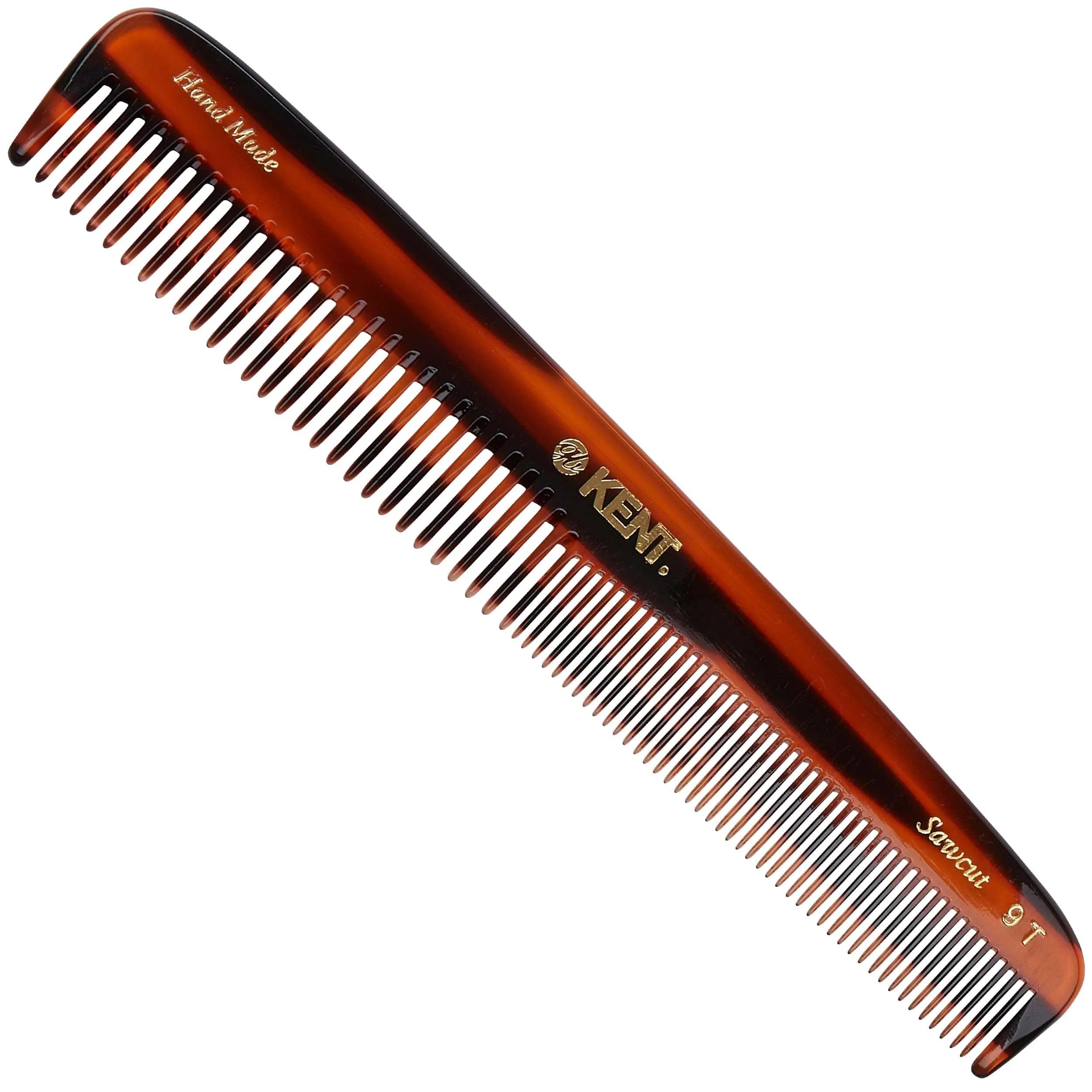 Kent 9T Tortoise Fine and Wide Tooth Comb 3 Pack | Handmade Cellulose Acetate Detangler for Wet and Dry Hair