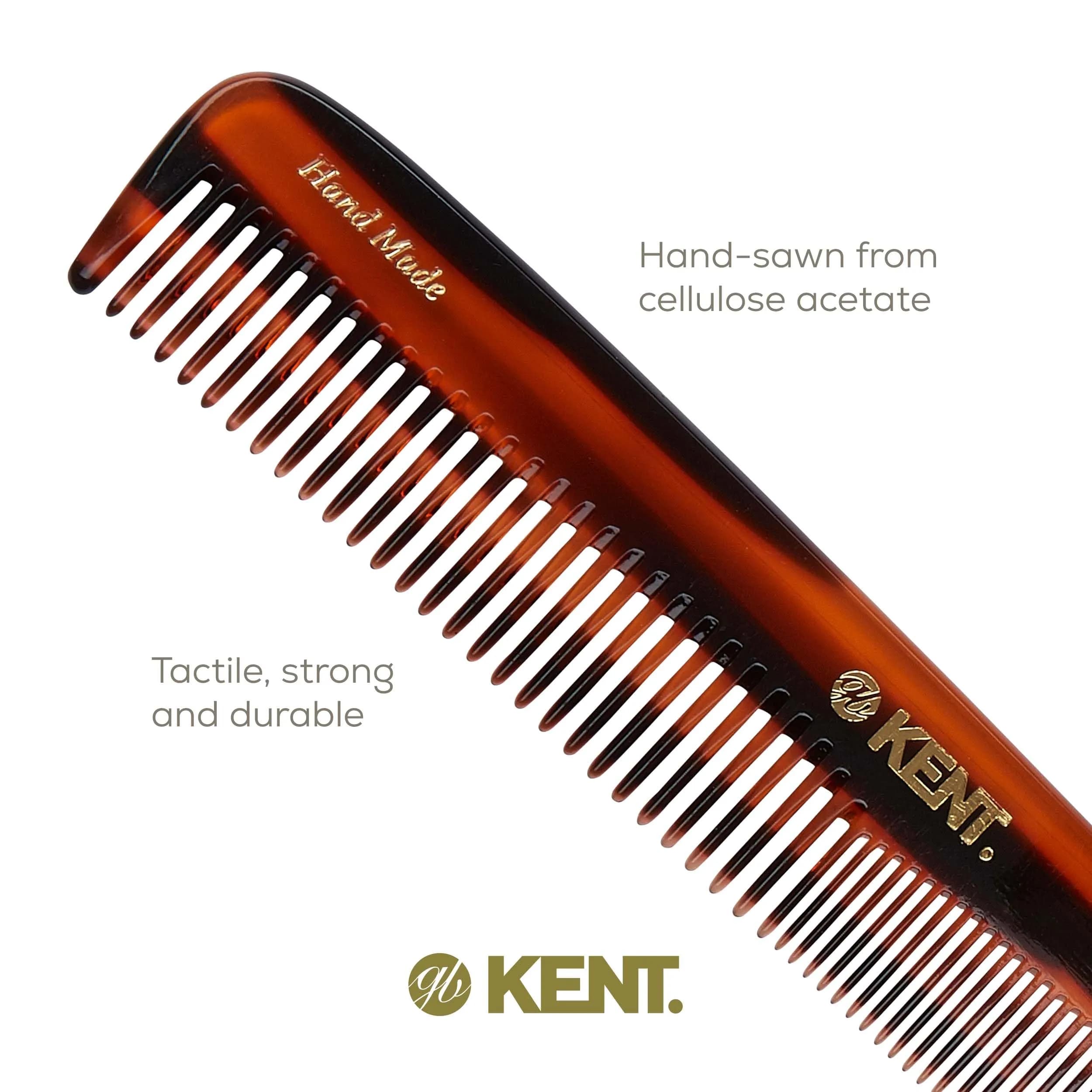 Kent 9T Tortoise Fine and Wide Tooth Comb 3 Pack | Handmade Cellulose Acetate Detangler for Wet and Dry Hair - view 5