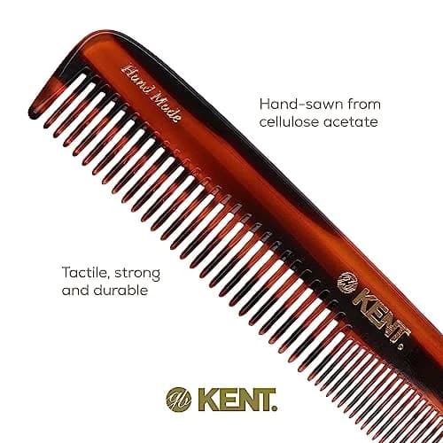 Kent 9T Tortoise Fine and Wide Tooth Comb 3 Pack | Handmade Cellulose Acetate Detangler for Wet and Dry Hair thumbnail 5