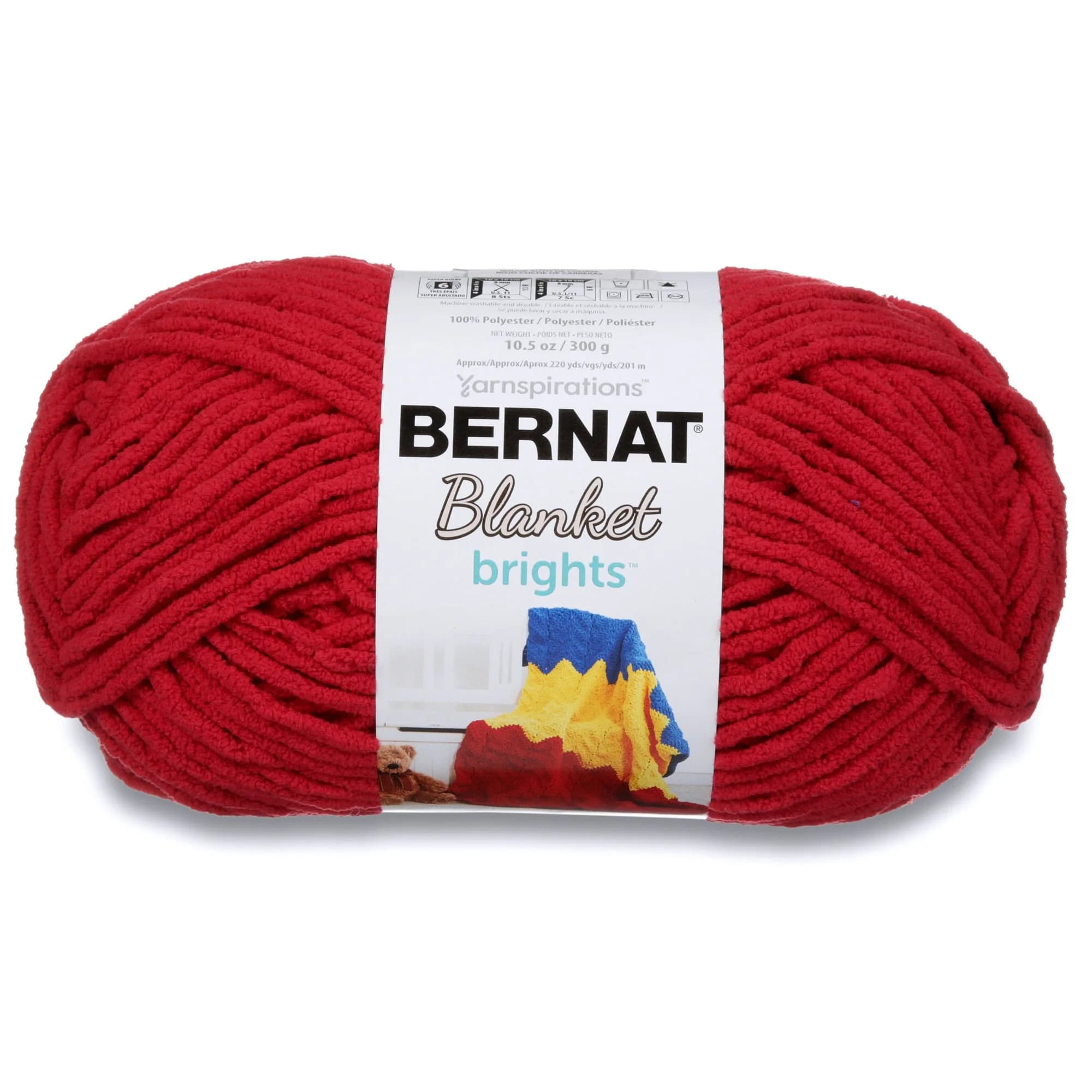 Bernat Blanket Brights Yarn 300g | Super Bulky Polyester for Cozy Projects — Race Car Red