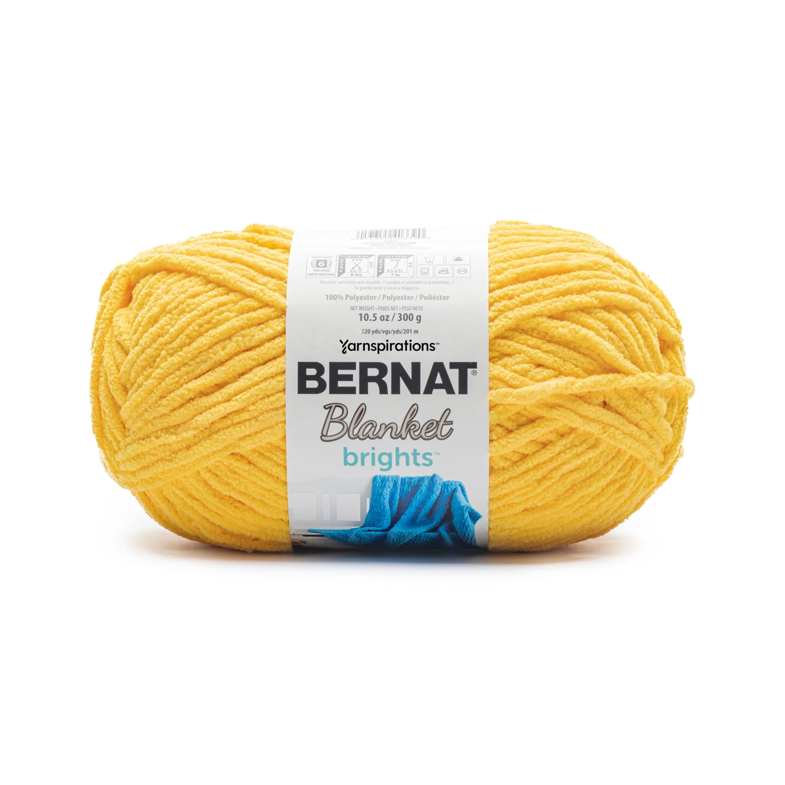 Bernat Blanket Brights Yarn 300g | Super Bulky Polyester for Cozy Projects — School Bus Yellow