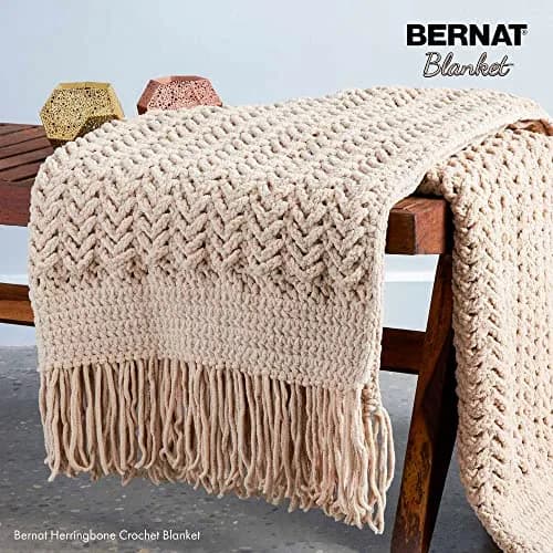 Bernat Blanket Bright Yarn, School Bus Yellow | Super Bulky Polyester for Cozy Home Projects thumbnail 5
