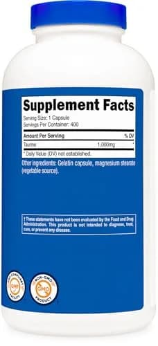 Nutricost Taurine 1000mg | Essential Amino Acid for Brain & Heart Support (70-120 chars) thumbnail 5