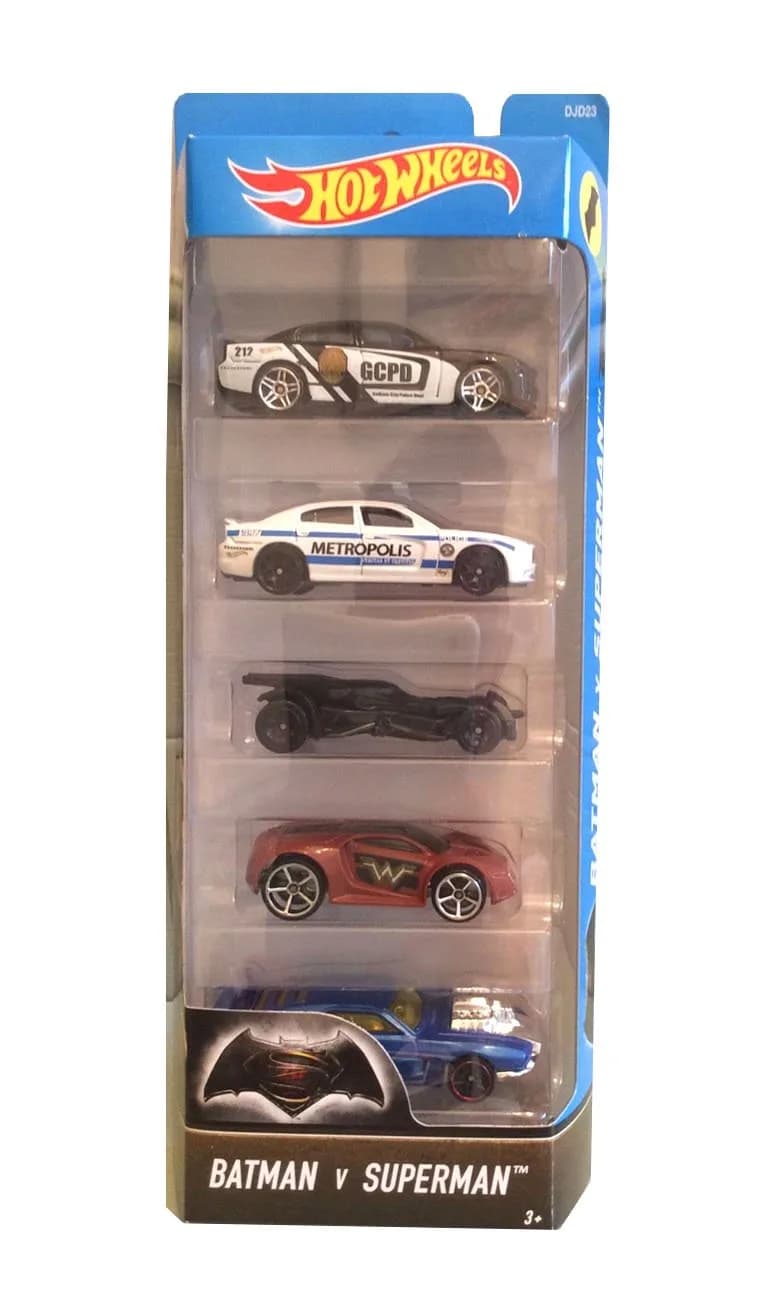 Hot Wheels Batman v Superman Vehicle 5 Pack | Die-Cast Cars for Kids & Collectors - main product image