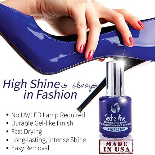 Seche Vive Gel Effect Top Coat 14ml (0.5 Fl Oz) | Salon-Style Gloss & Longevity thumbnail 5