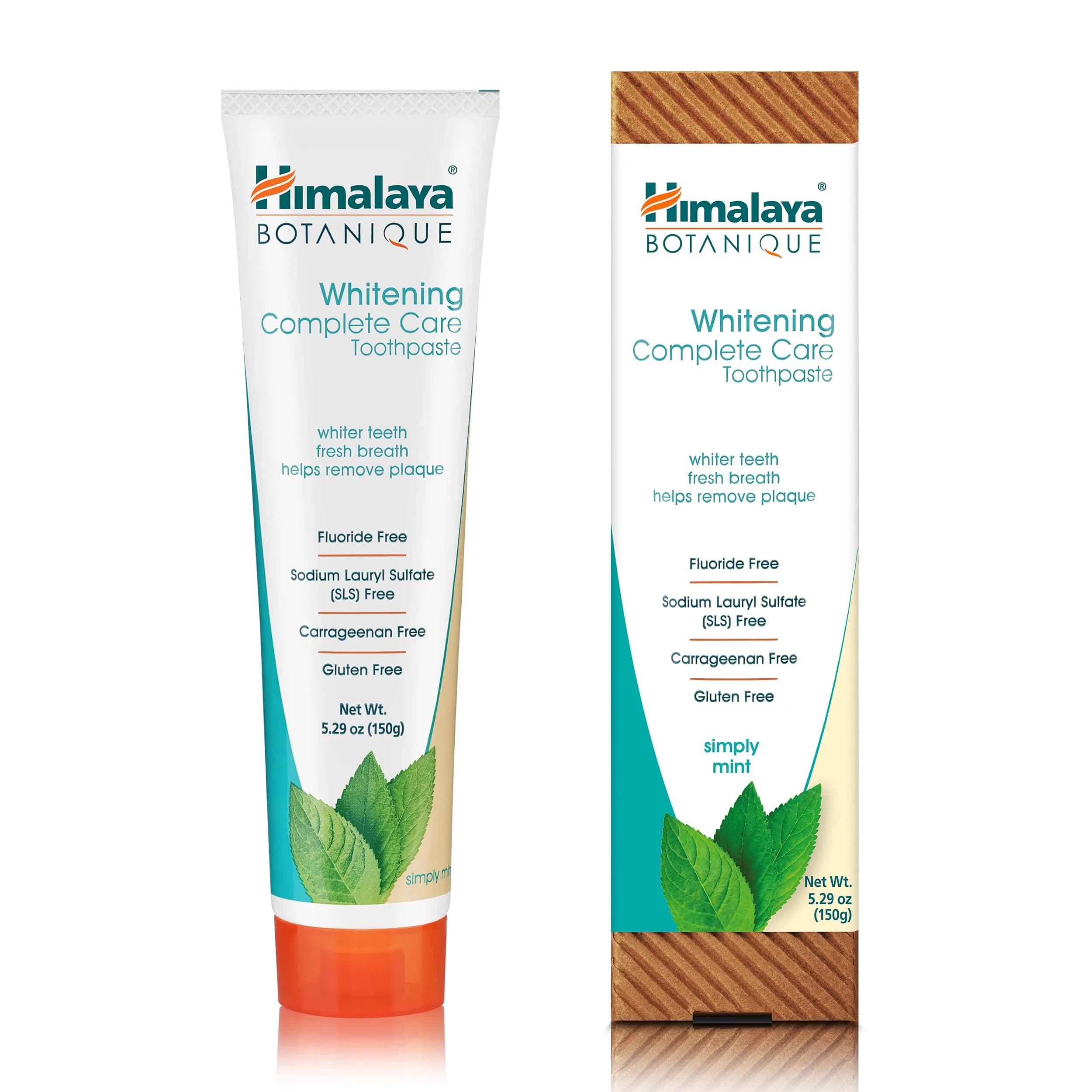 Himalaya Botanique Whitening Complete Care Toothpaste Mint 156g (5.29 oz) | Fluoride-Free Ayurvedic Formula - main product image
