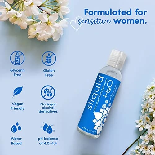 Sliquid H2O Water Based Lubricant 59ml (2 Fl Oz) | Glycerin-Free, Unscented, Natural Glide thumbnail 4
