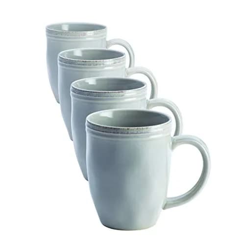 Rachael Ray Cucina Dinnerware 16-Piece Stoneware Dinnerware Set, Sea-Salt Grey | Rustic, Durable & Microwave Safe thumbnail 4