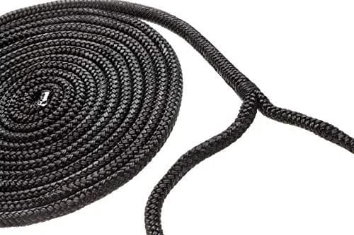 attwood Premium Double Braided Nylon Dock Line 3/8 inch x 15 ft | UV-Resistant, Black thumbnail 4