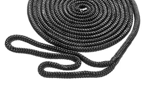 attwood Premium Double Braided Nylon Dock Line 3/8 inch x 15 ft | UV-Resistant, Black thumbnail 5