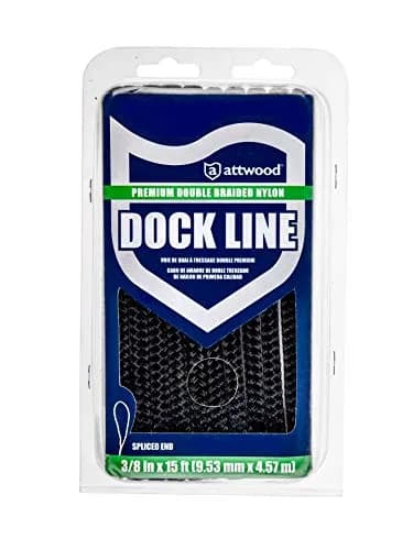 attwood Premium Double Braided Nylon Dock Line 3/8 inch x 15 ft | UV-Resistant, Black thumbnail 6