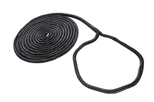 attwood Premium Double Braided Nylon Dock Line 3/8 inch x 15 ft | UV-Resistant, Black thumbnail 3