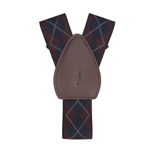 KK and Jay Supply Shirt Stays for Men - Premium Stay Tucked Shirt Garters (Argyle Navy/Maroon) | Keeps Shirts Neat & Wrinkle-Free thumbnail 4