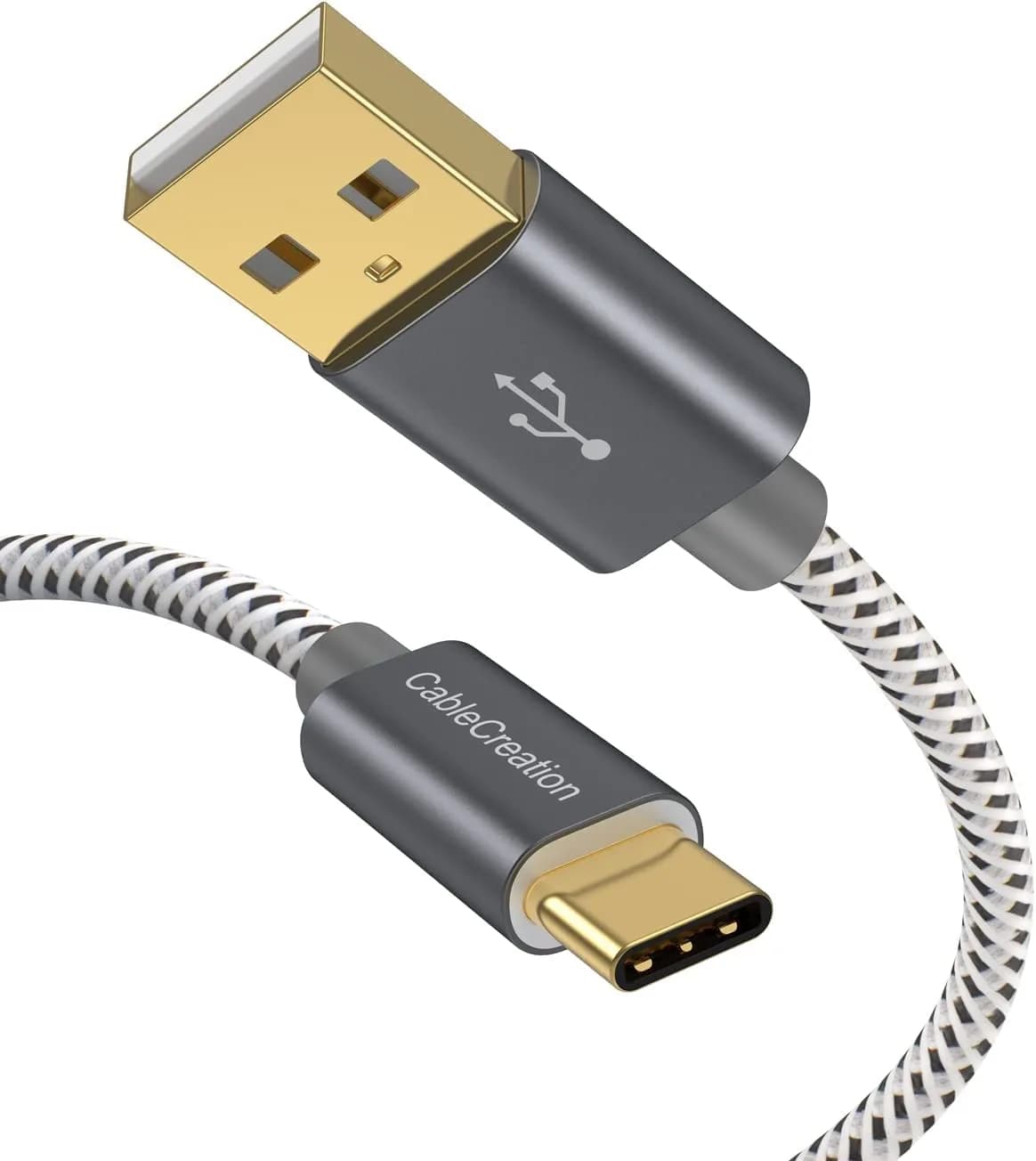CableCreation USB C to USB A & USB A to Type C Data Cord 0.5FT | 3A Fast Charging & Sync — Space Gray / 4FT