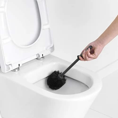 Brabantia ReNew Toilet Brush & Holder Set Matt Black | Corrosion Resistant, Discreet Holder, 16.5 Inch Height thumbnail 4