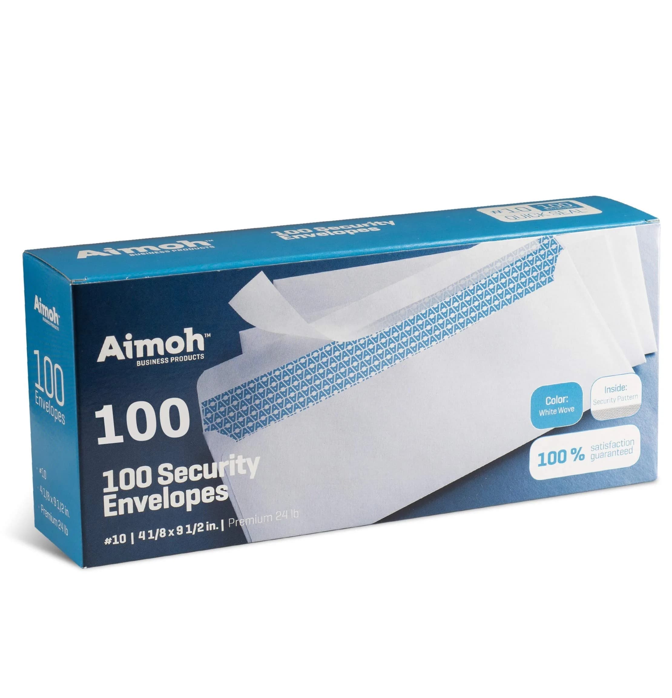 Aimoh #10 Security Mailing Envelopes Letter Size, Self Seal, 100 Count | Windowless, Security Tint, Printer Compatible - view 8