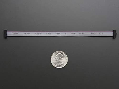 Adafruit 10-pin 2x5 Socket-Socket 1.27mm IDC Cable 150mm | ARM Cortex Dev Kit Backup thumbnail 1