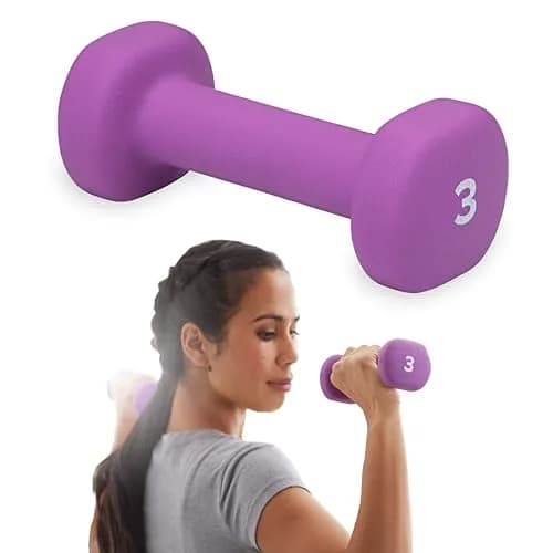 Gaiam Neoprene Dumbbell Hand Weight 3lb | Non-Slip, Hexagon Shape, Sold Singly thumbnail 1