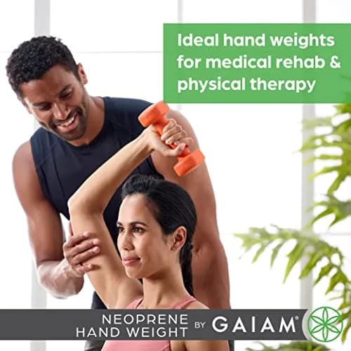 Gaiam Neoprene Dumbbell Hand Weight 3lb | Non-Slip, Hexagon Shape, Sold Singly thumbnail 5