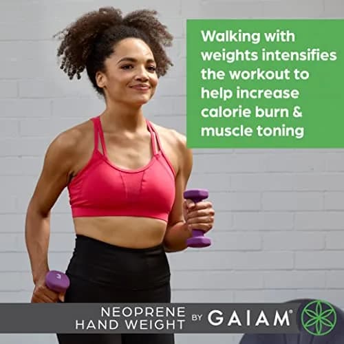 Gaiam Neoprene Dumbbell Hand Weight 3lb | Non-Slip, Hexagon Shape, Sold Singly thumbnail 7
