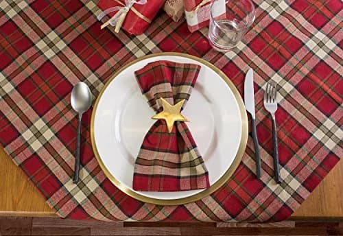 DII Holiday Collection Christmas Plaid Tablecloth 52x84 | Timeless Holiday Design thumbnail 4