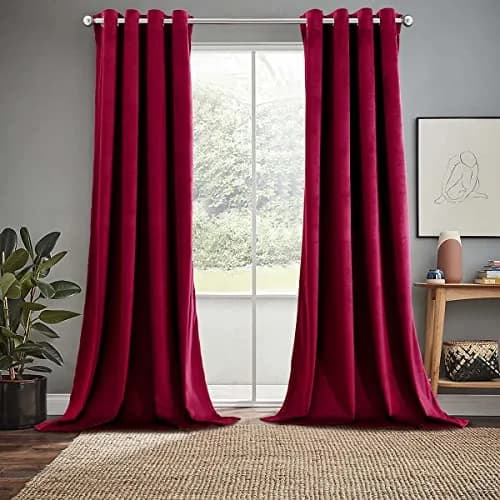 Royal Hotel Velvet Blackout Curtain Panels 52"W x 84"L | Heavyweight Soft Velvet for Home & Bedroom thumbnail 1
