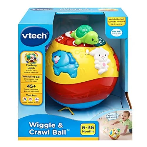 VTech Wiggle and Crawl Ball, Multicolor | Interactive Baby Toy with Lights & Songs thumbnail 7