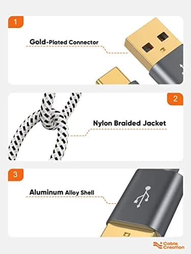CableCreation USB C to USB A 10FT | Fast Charging & Data Sync for Laptop & Phone thumbnail 3