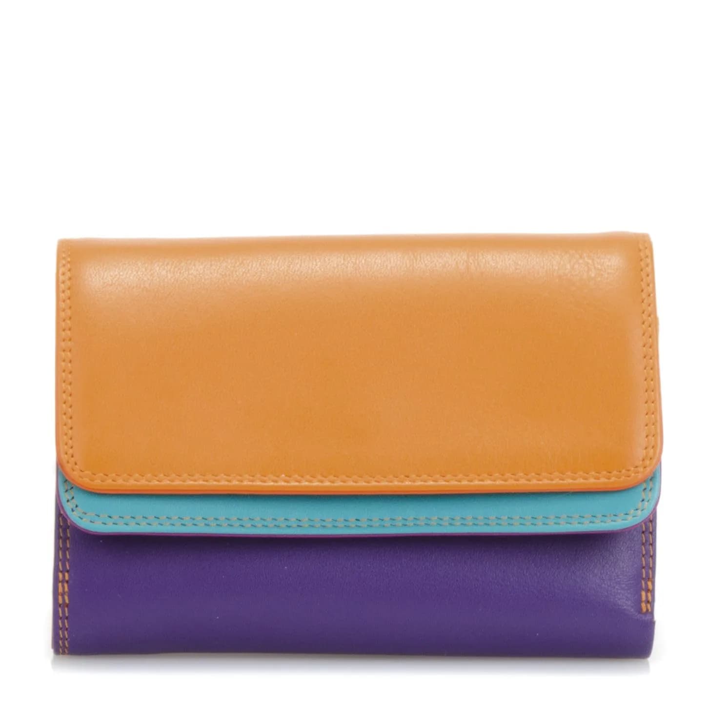 mywalit Double-Flap Leather Wallet | 6 Card Slots | ID Window, Coin Pockets & Pen | Sangria Multi | Compact & Stylish for Men & Women — Copacabana